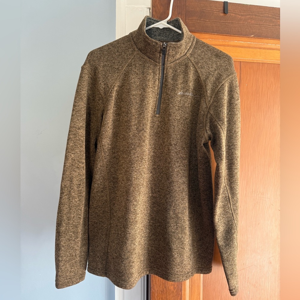 Eddie Bauer Men's Brown Quarter Zip Pullover